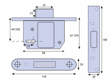 Era euro fortress mortice lock diagram era26151