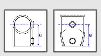 Interclamp 153 Adjustable Tee 0 - 11° Dimesions