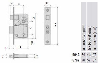 Legge 5642 Mortice Lock Diagram legge5642